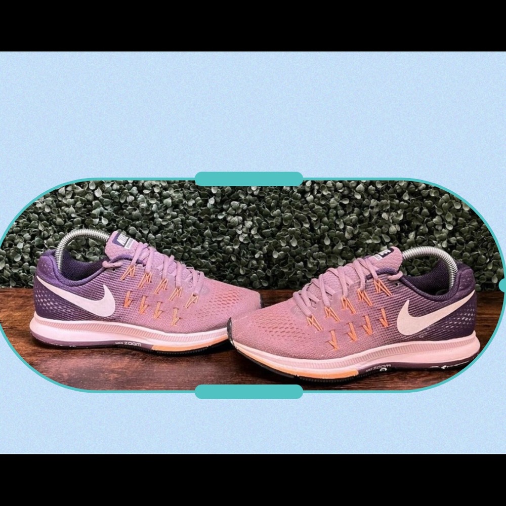 Nike Women Air Zoom Pegasus 33 Purple Running Shoes Sneakers Size 8.5